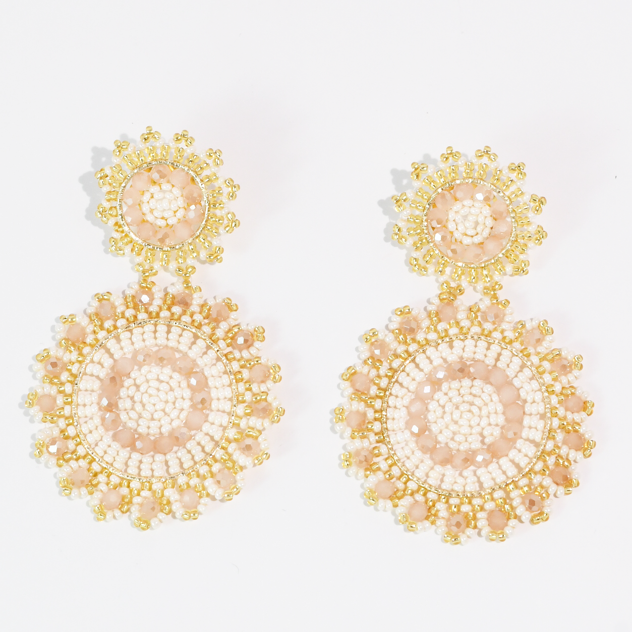 Nude Bloom Beaded Earrings