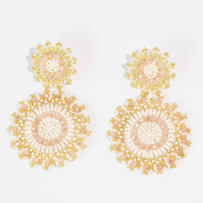Nude Bloom Beaded Earrings