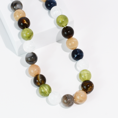 Pop Of Joy Olive Mix Necklace