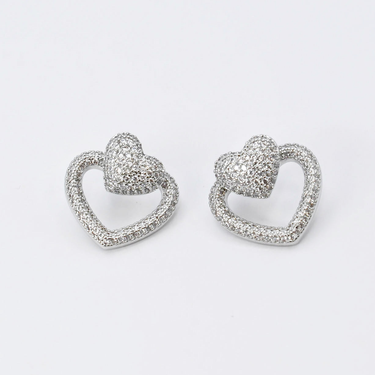 Open Heart Silver Stud