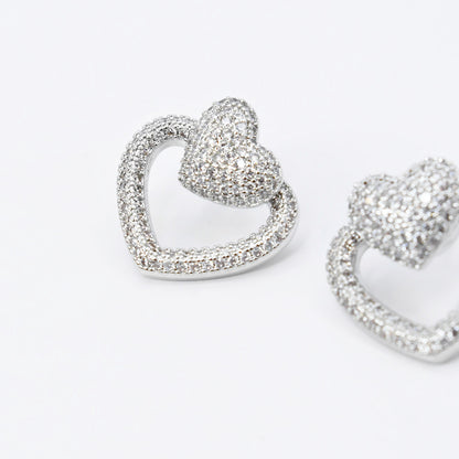 Open Heart Silver Stud