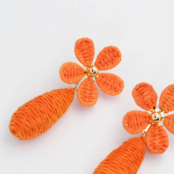 Orange Raffia Flower A44