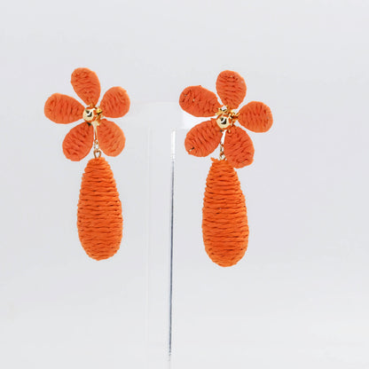 Orange Raffia Flower A44