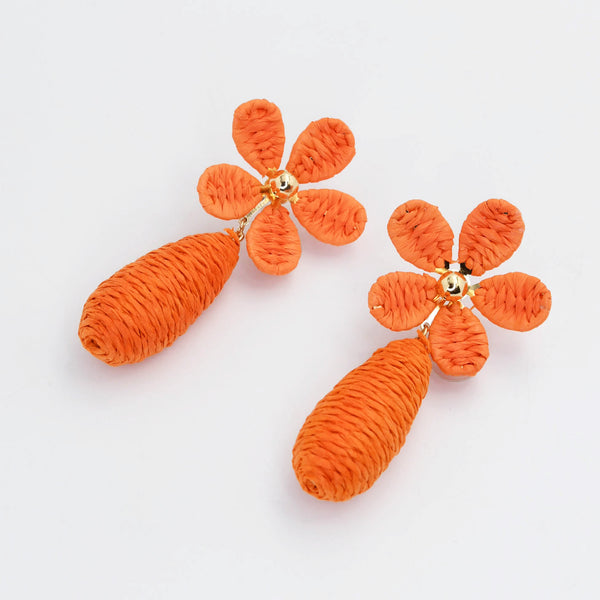 Orange Raffia Flower A44