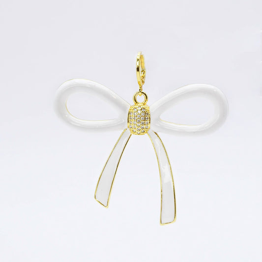 Oversize White Bow Charm