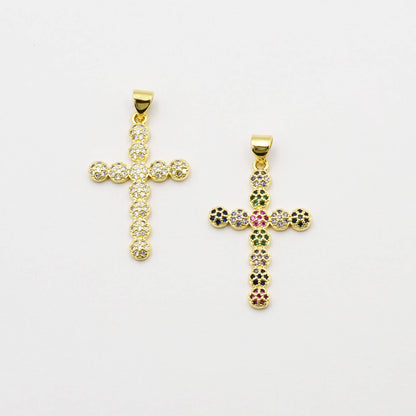 Pave Crystal Cross Charm CH-166