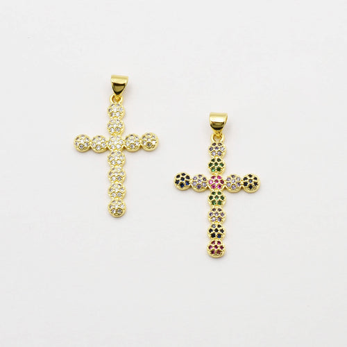 Pave Crystal Cross Charm CH-166