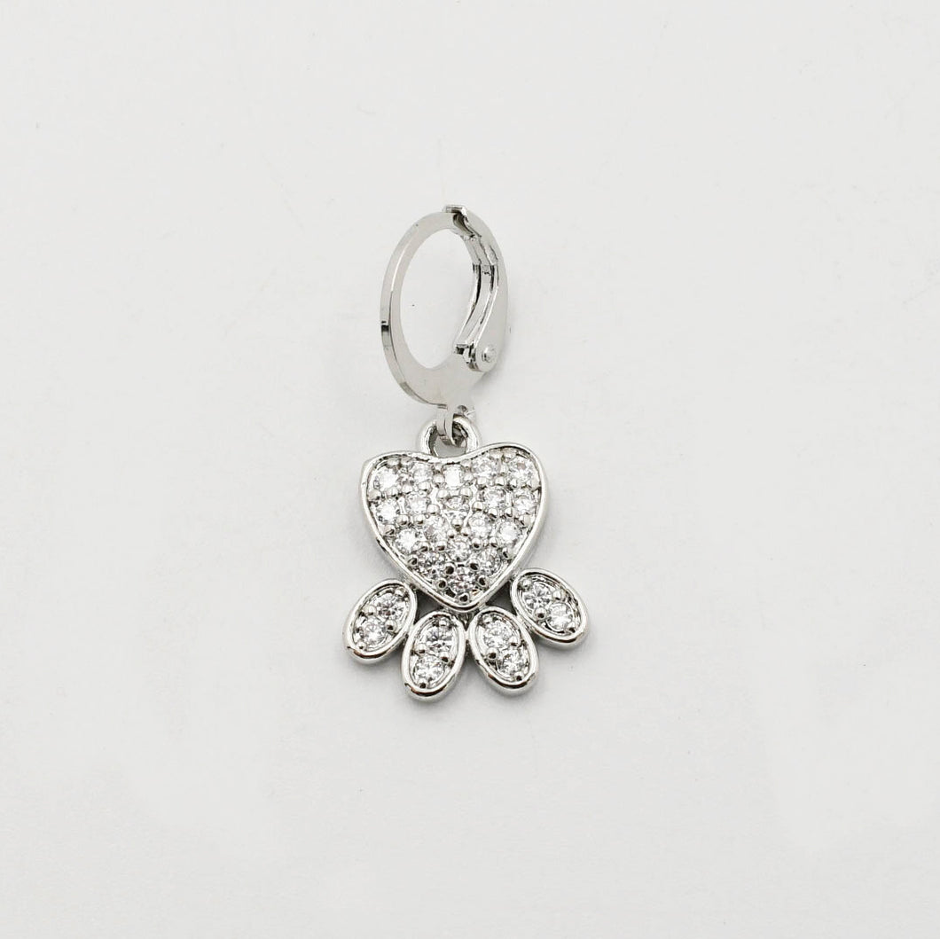 Pave Pet Paw Silver