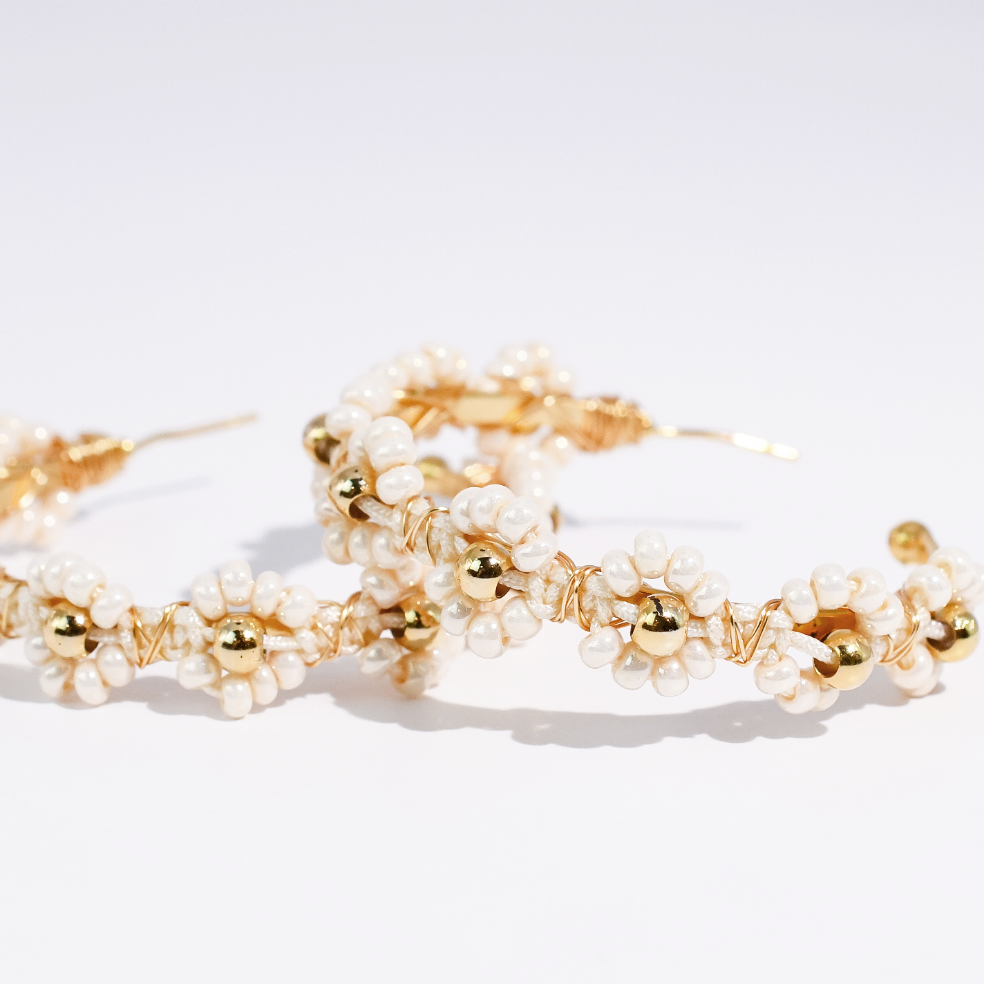 Pearl Bloom Hoops