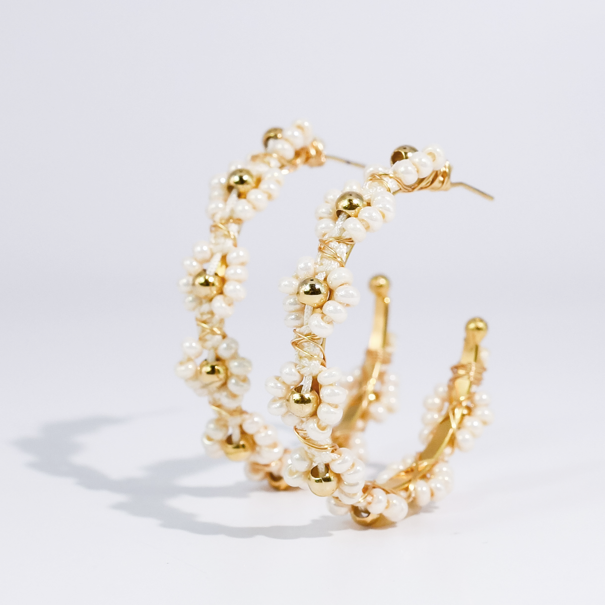 Pearl Bloom Hoops