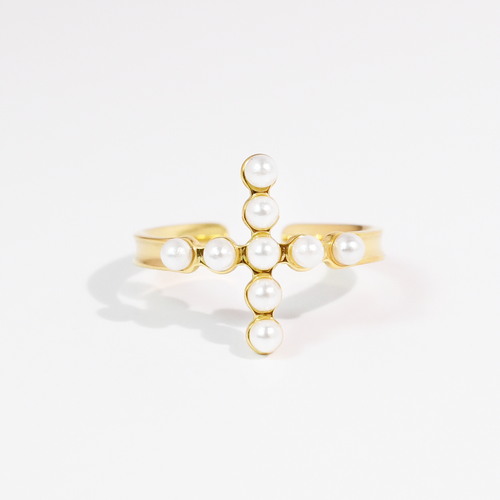 Pearl Cross Ring Waterproof