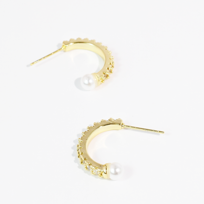 Pearl Crush Hoop Gold