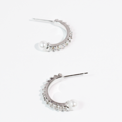 Pearl Crush Hoop Silver