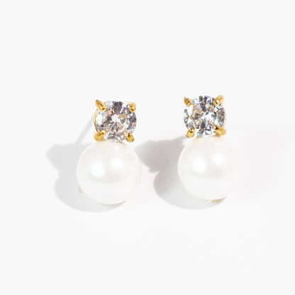 Pearl Dot Crystal Stud Waterproof