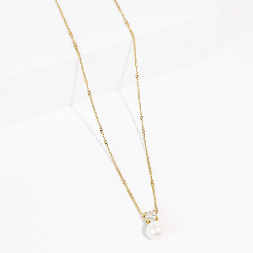 Pearl Dot Crystal Necklace Waterproof