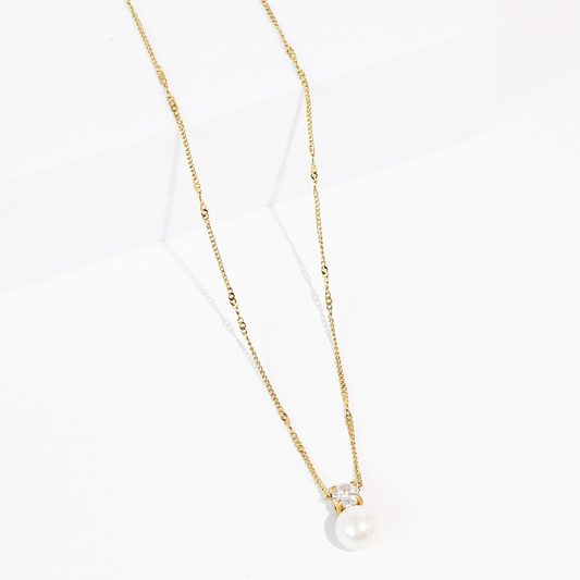 Pearl Dot Crystal Necklace Waterproof