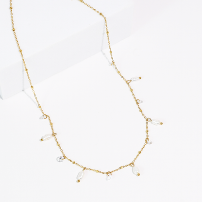 Pearl Drops Love Waterproof Necklace