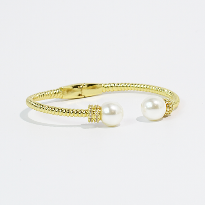 Pearl Serenity Gold Bangle