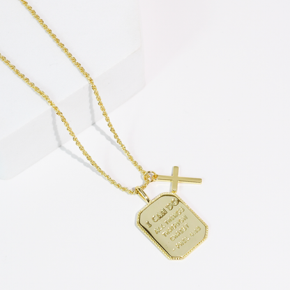 Philippians 4:13 Gold Necklace
