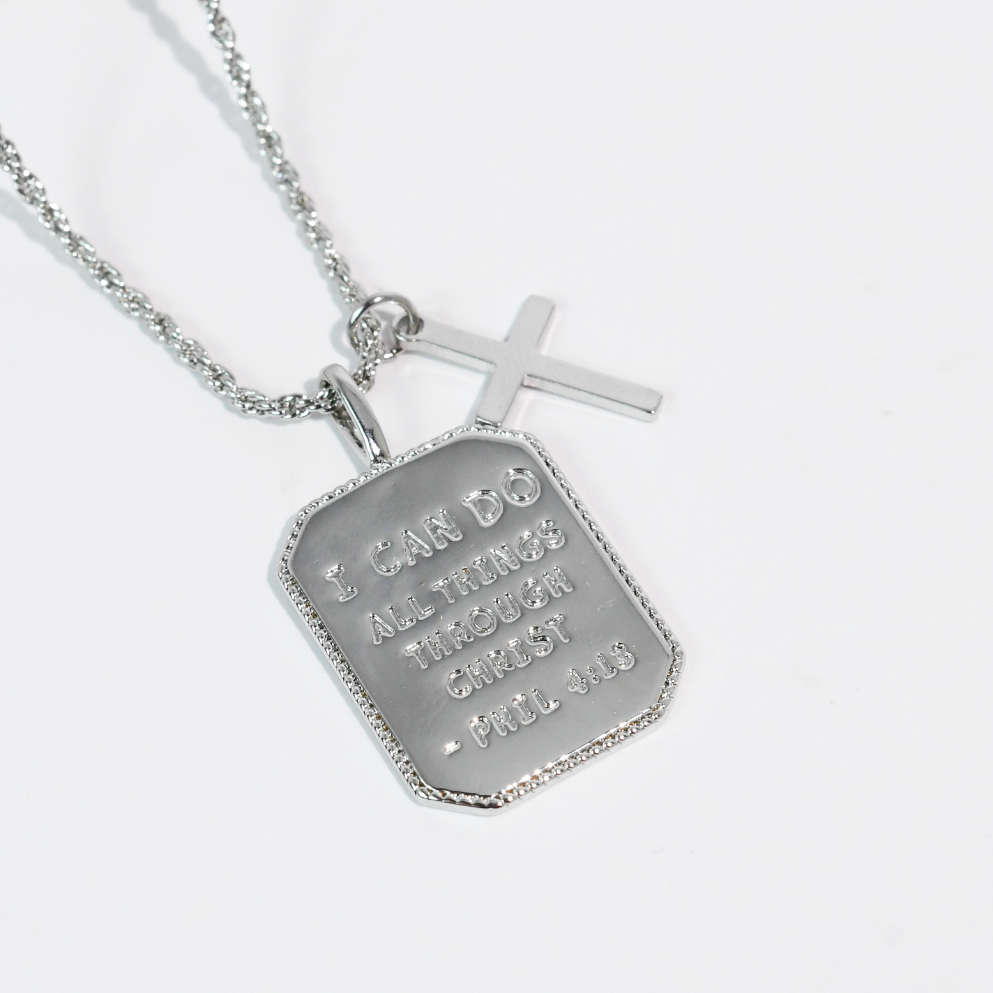 Philippians 4:13 Silver Necklace