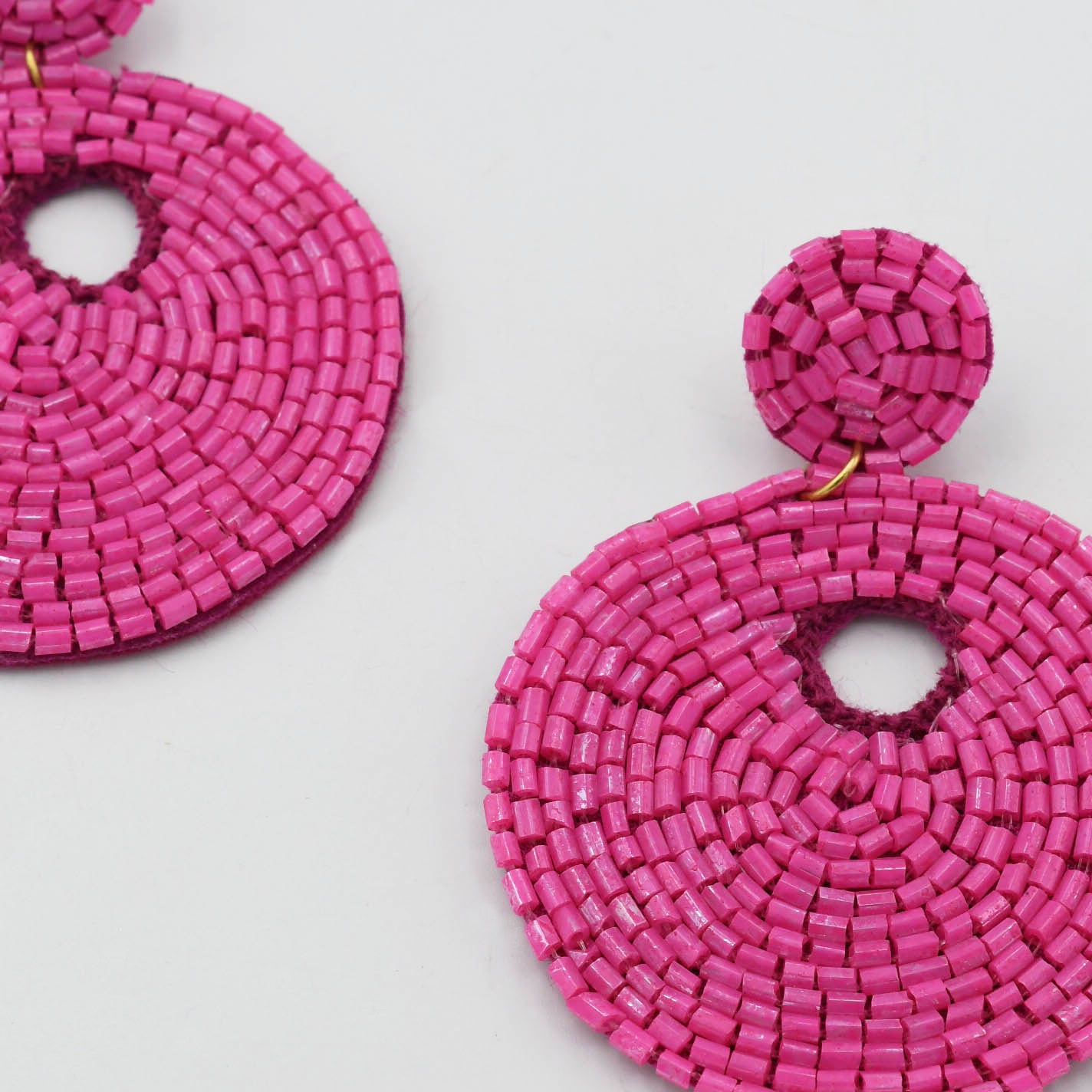 Pink Beaded Drop Disc D93