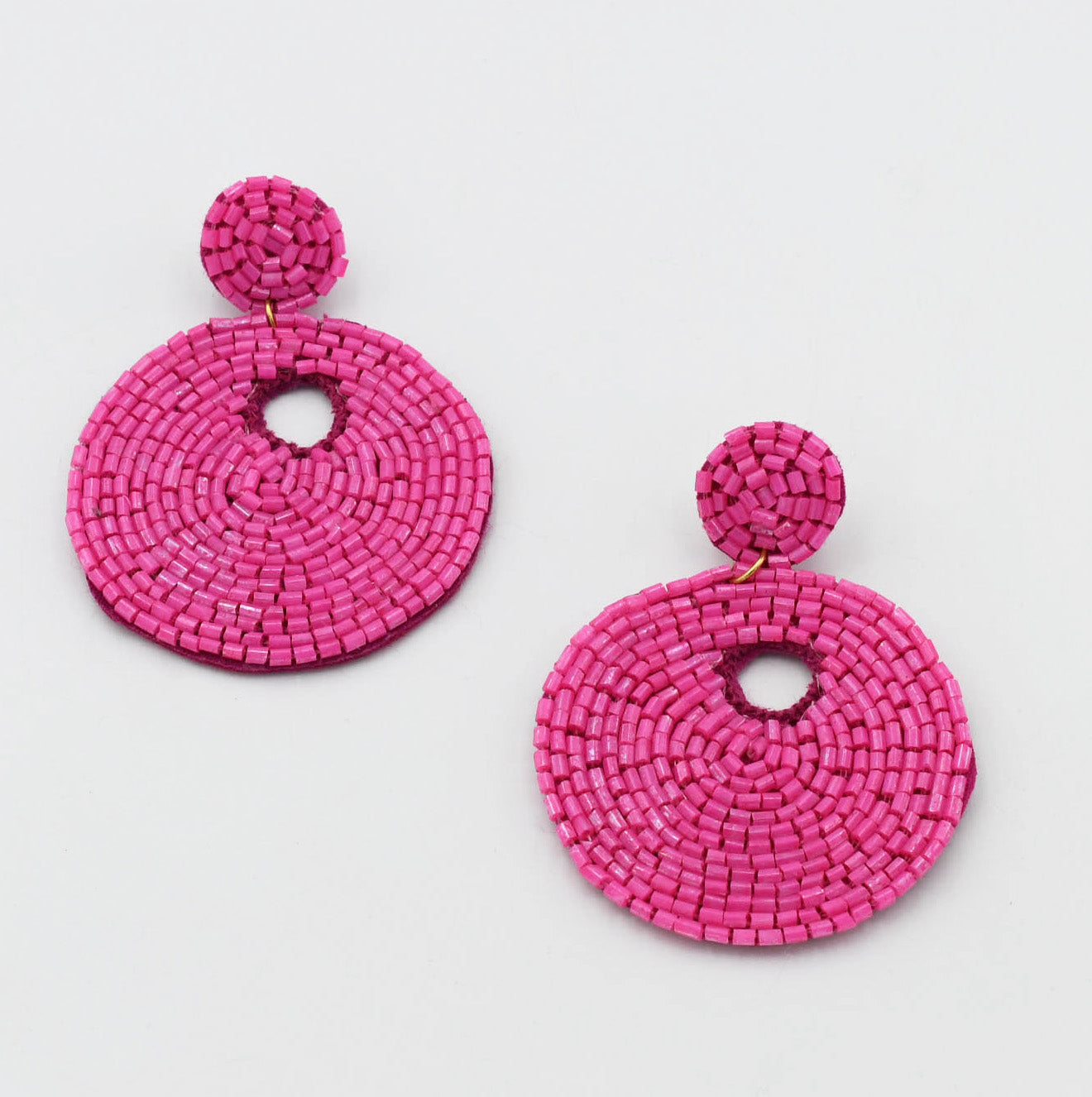 Pink Beaded Drop Disc D93