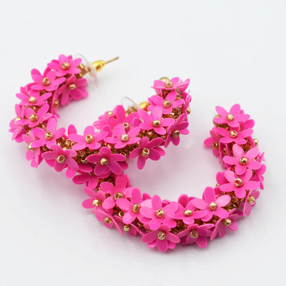 Pink Floral Hoop D86