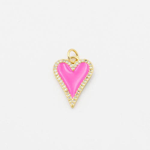 Pink Heart Charm CH-93