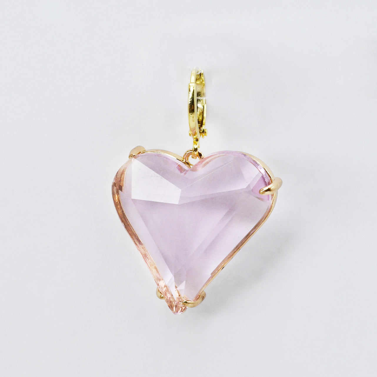 Pink Heart Stone Charm