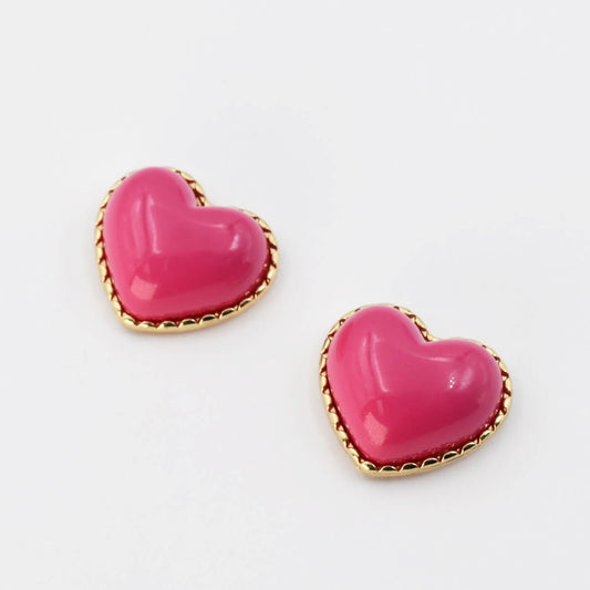 Pink Heart Stud C12