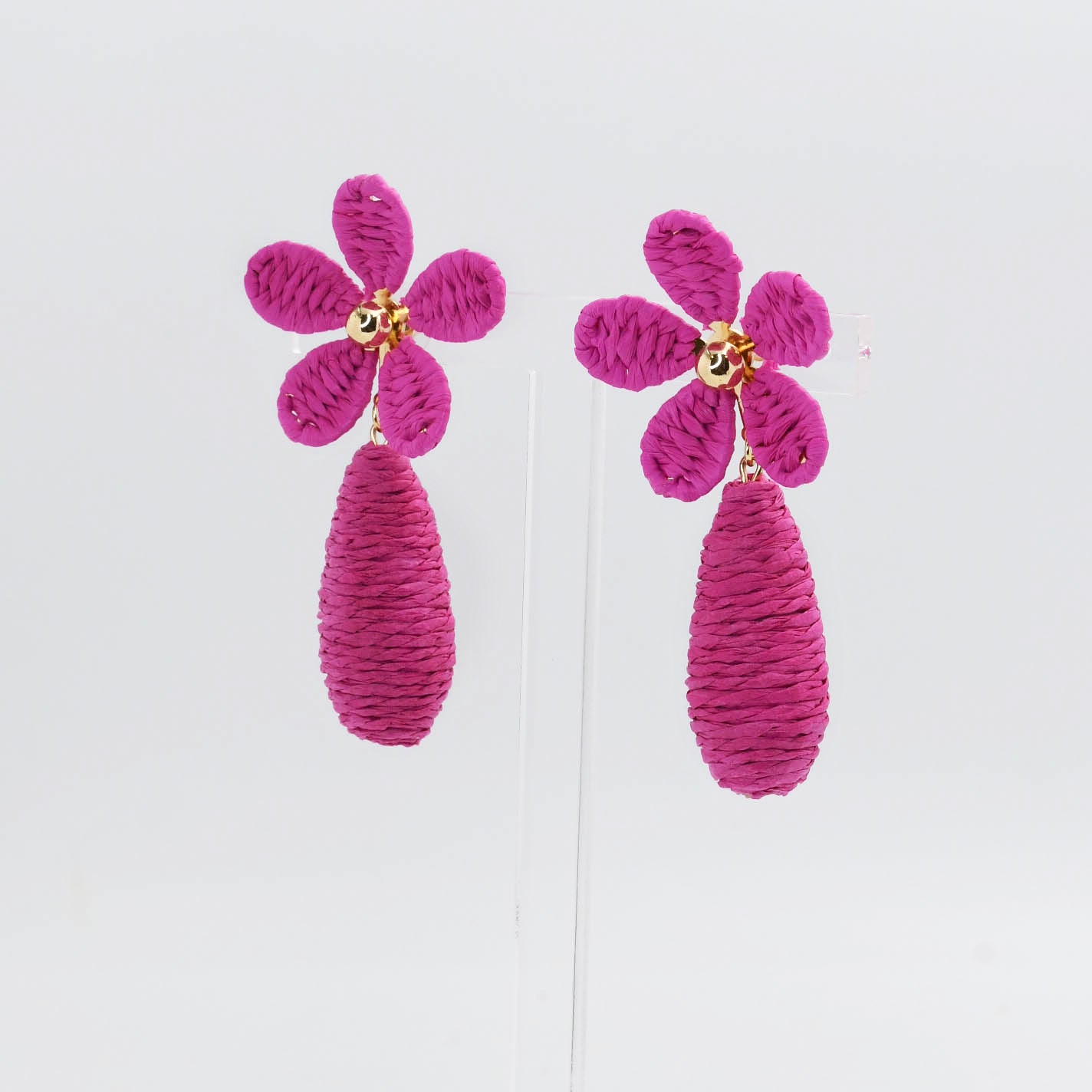 Pink Raffia Flower A41