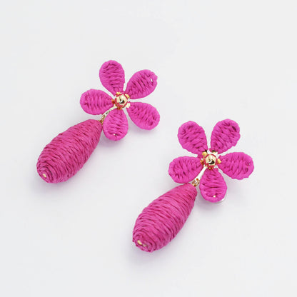 Pink Raffia Flower A41