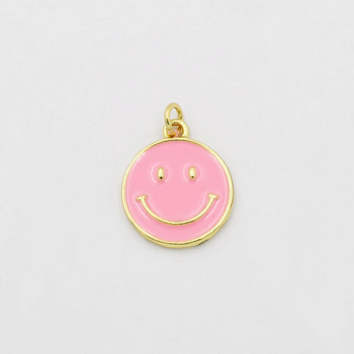 Pink Smiley Charm CH-143