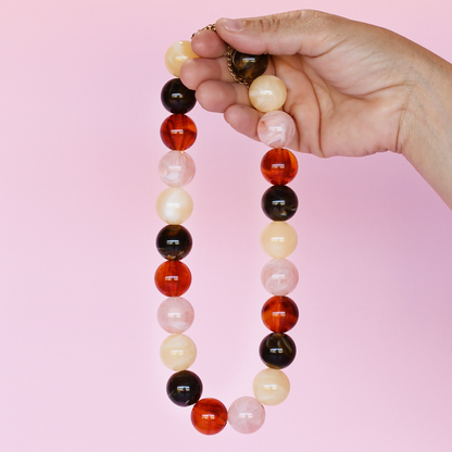 Pop of Joy Cream/Brown Necklace