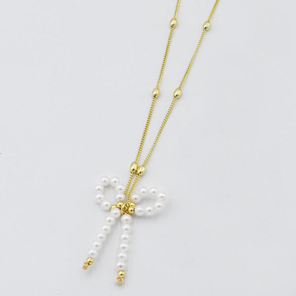 Pretty Pearl Bow Necklace