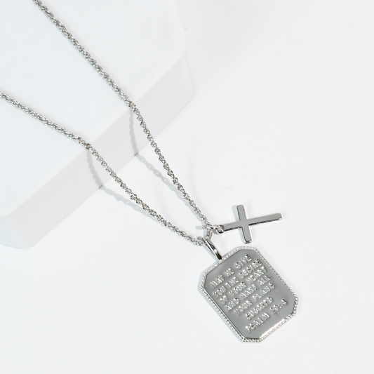 Psalm 20:4 Silver Necklace