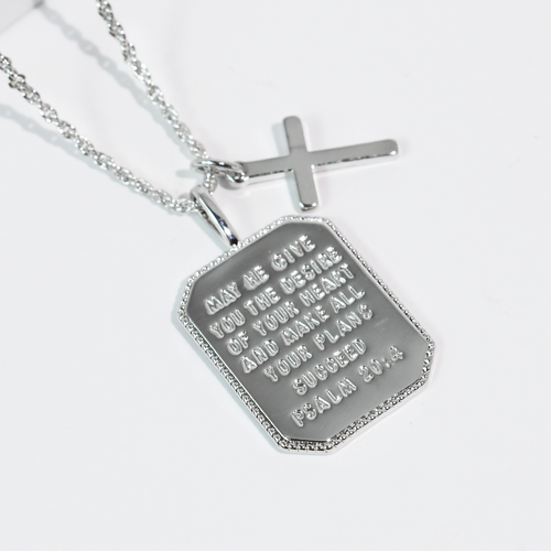 Psalm 20:4 Silver Necklace