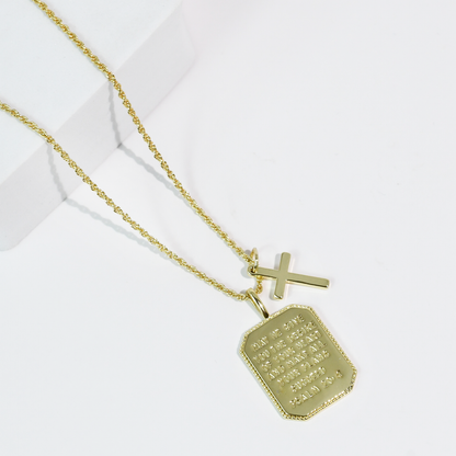 Psalm 20:4 Gold Necklace