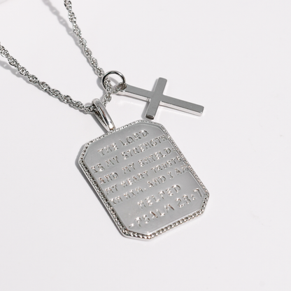 Psalm 28:7 Silver Necklace