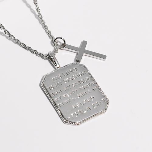Psalm 28:7 Silver Necklace