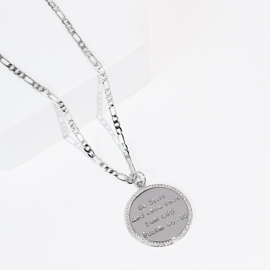 Psalm 46:10 Silver Necklace