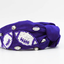 Load image into Gallery viewer, Purple/White Football Headband U24
