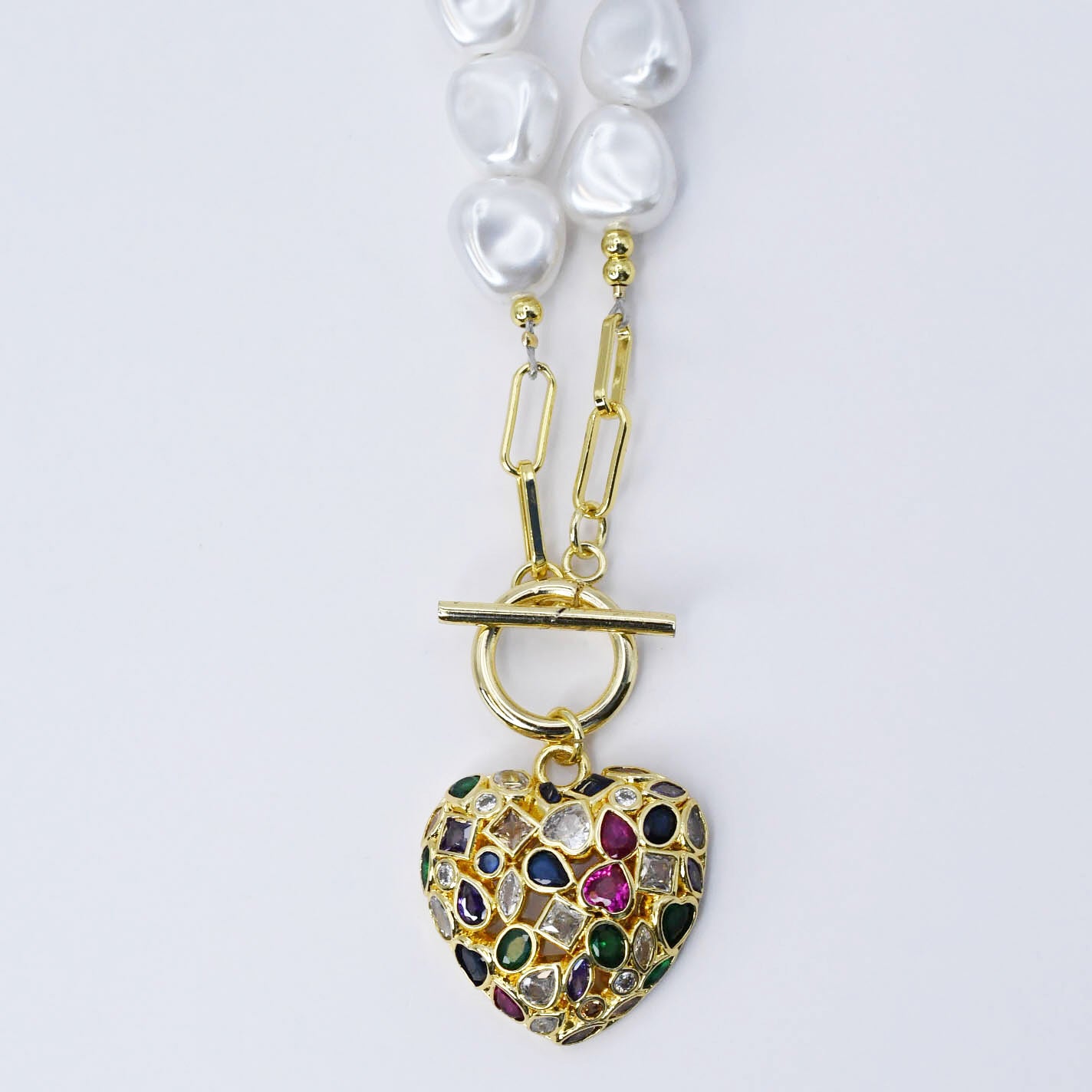 Radiant Pearl Heart Necklace M5