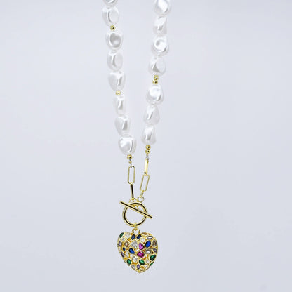 Radiant Pearl Heart Necklace M5