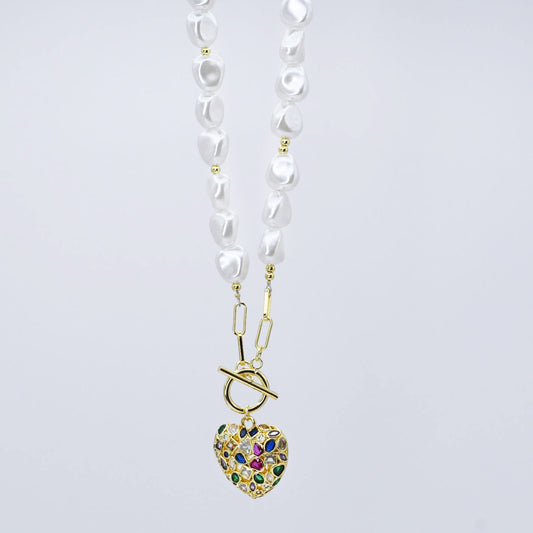 Radiant Pearl Heart Necklace M5