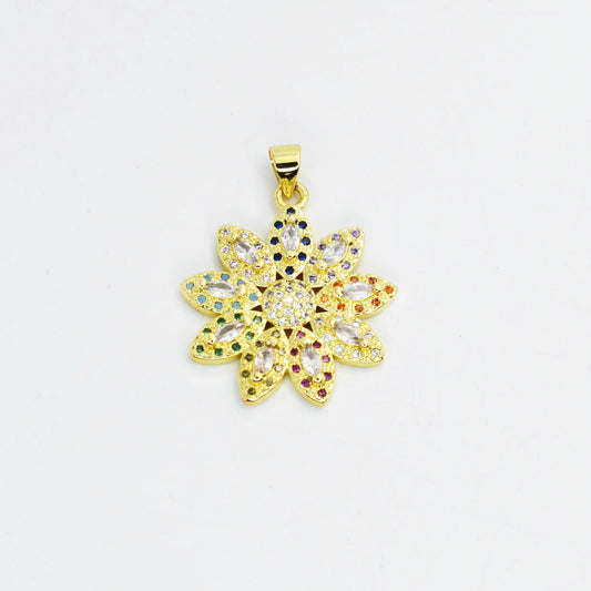 Rainbow Gem Poinsettia Charm CH-197