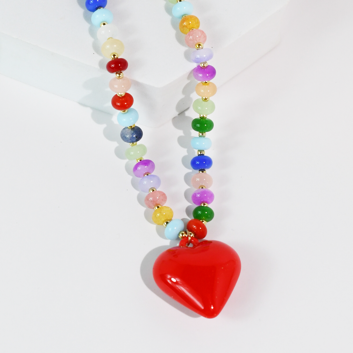 Happy colorful heart Necklace