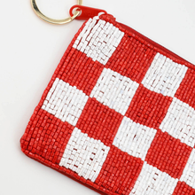 Load image into Gallery viewer, Checkered Red/White Keychain Pouch
