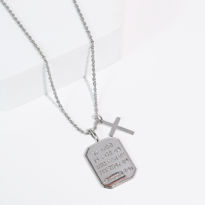 Romans 8:31 Silver Necklace