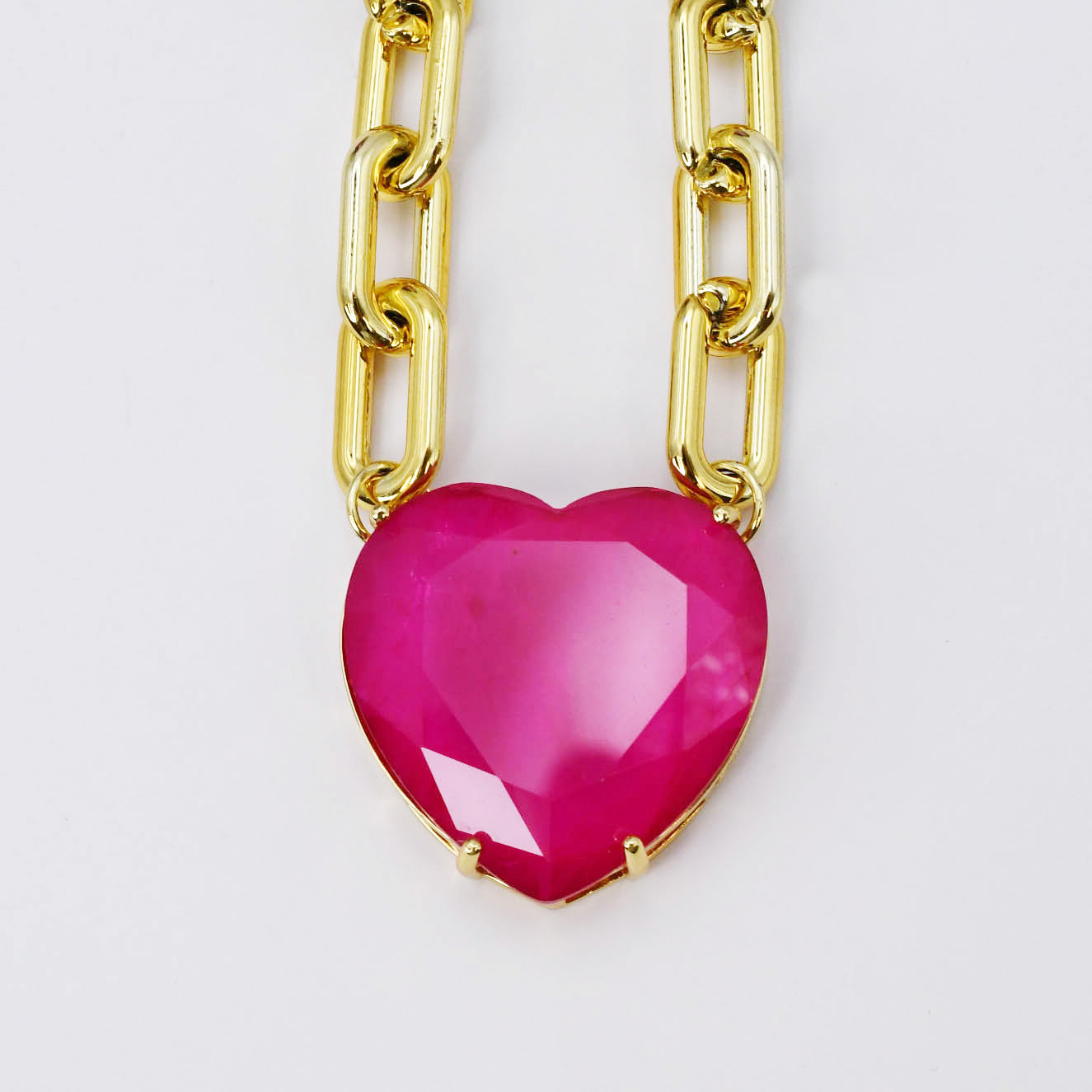 Ruby Heart Gem Necklace C-27